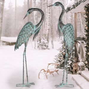 Kircust Metal Crane Statues