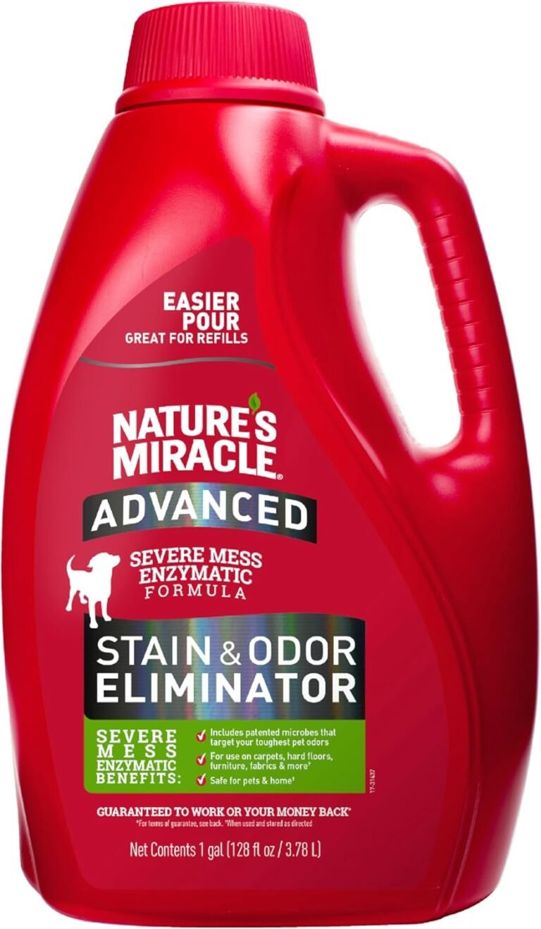 Nature’s Miracle Advanced Stain And Odor Eliminator for Dogs, Fresh Scent, Severe Mess Enzymatic Formula For Tough Pet Messes, 1 Gallon 1 Nature’s Miracle Advanced Stain And Odor Eliminator for Dogs, Fresh Scent, Severe Mess Enzymatic Formula For Tough Pet Messes, 1 Gallon